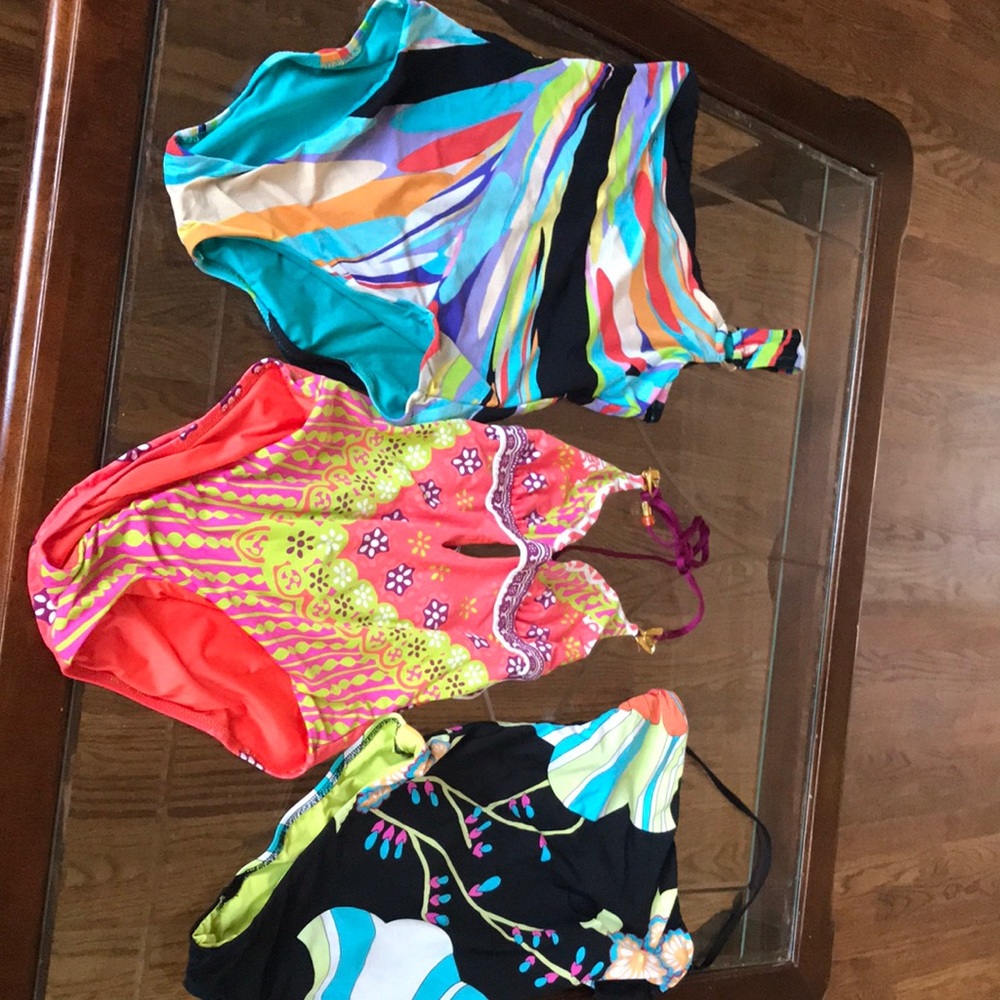 Gorgeous Three Trina Turk swimsuits, size 6.